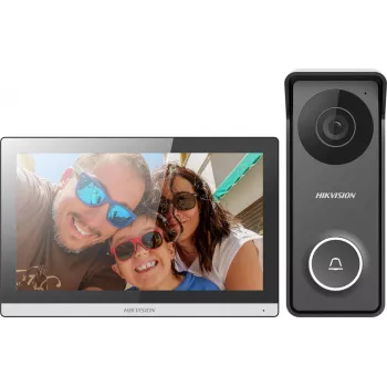 Hikvision Hybrydowy zestaw wideodomofonu HD DS-KIS313-P(B) – 7-calowy monitor wewnętrzny i 2MP stacja zewnętrzna