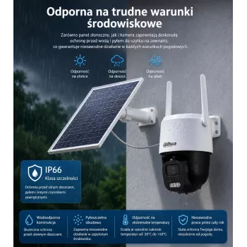 DAHUA BP5E 5MP Kamera obrotowa zasilana energią słoneczną 4G LTE z kolorowym widzeniem nocnym