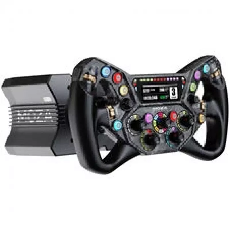 Moza Racing KS Pro Kierownica - 300mm Kierownica wyścigowa z włókna węglowego do symulatorów z przyciskami RGB i magnetycznymi łopatkami