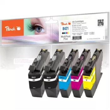 PEACH Zestaw atramentów PI500-430 kompatybilny z Brother LC-421 (czarny, cyjan, magenta, żółty) - 4 sztuki