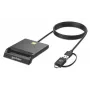 Manhattan USB-C i USB-A Combo Czytnik Kart Smart, Czarny