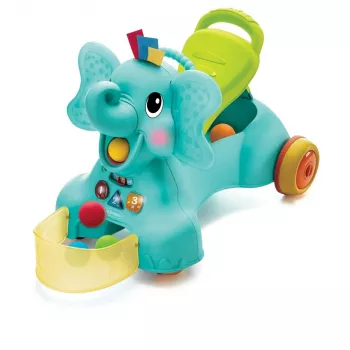 B-KIDS 3-w-1 Słoń do siedzenia, chodzenia i jazdy od Infantino