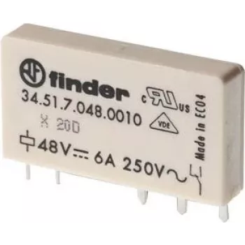 Finder 34.51.7.024.0010 Miniaturowy przekaźnik PCB 24 V DC 6 A 1 CO SPDT