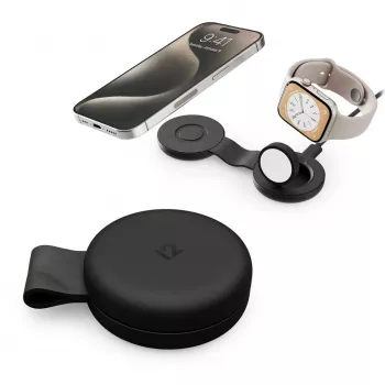 Twelve South ButterFly SE 2-w-1 ładowarka Qi2 MagSafe do iPhone i Apple Watch, czarna
