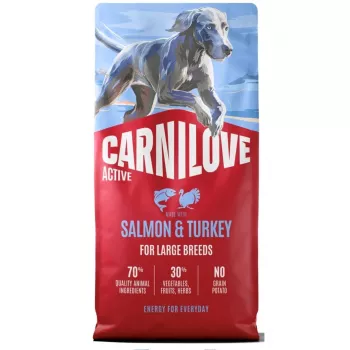 CAV CARNILOVE ACTIVE DOG SALMON & TURKEY ADULT LARGE 12kg