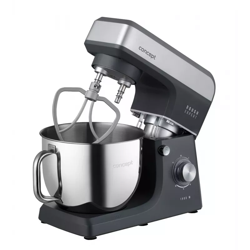 CONCEPT RM6010 Planetarny mikser kuchenny 1900W 6.5L ze stali nierdzewnej z blenderem, maszynką do mięsa, wyciskarką do ciastek - Srebrny/Szary