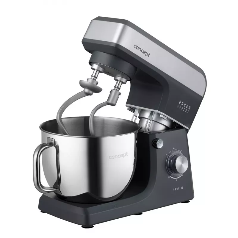 CONCEPT RM6010 Planetarny mikser kuchenny 1900W 6.5L ze stali nierdzewnej z blenderem, maszynką do mięsa, wyciskarką do ciastek - Srebrny/Szary