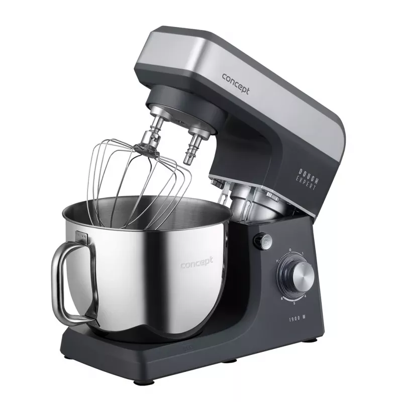 CONCEPT RM6010 Planetarny mikser kuchenny 1900W 6.5L ze stali nierdzewnej z blenderem, maszynką do mięsa, wyciskarką do ciastek - Srebrny/Szary