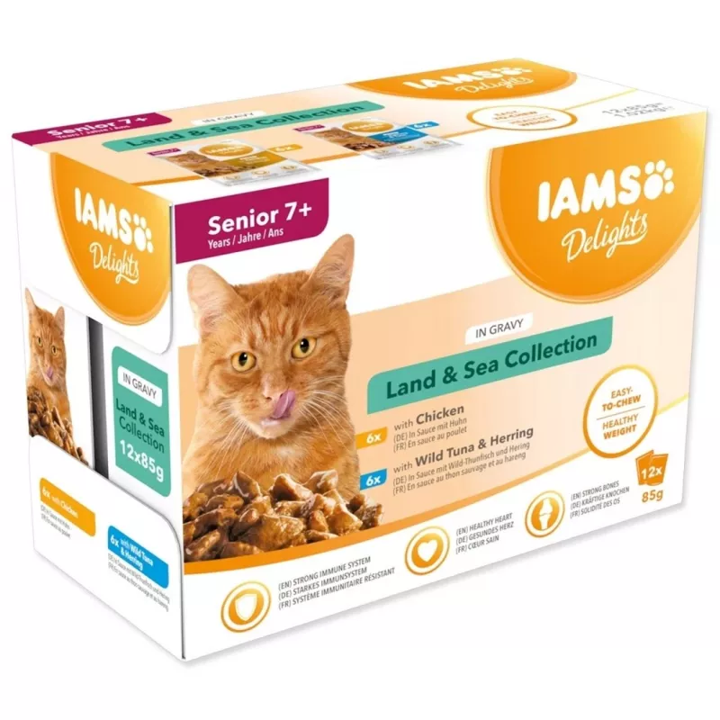 IAMS Delights Senior Land & Sea Collection w Sosie 12x85g