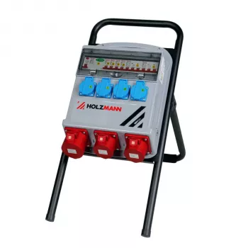 Holzmann SSV32A 32A 400V CEE Rozdzielacz zasilania z wyłącznikiem RCD i 7 gniazdami
