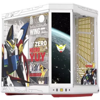HYTE Y70 Touch Infinite Gundam Wing Edition Obudowa typu Mid-Tower, podwójne hartowane szkło, ekran dotykowy 4K, biała