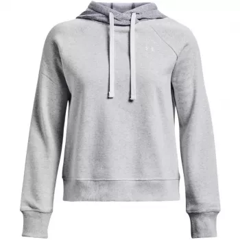 Bluza z kapturem Under Armour Rival Fleece Colourblock dla kobiet, kolor Mod Gray/Biały