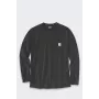 Carhartt Midweight Koszulka z długim rękawem i kieszenią, męska, czarna, rozmiar L