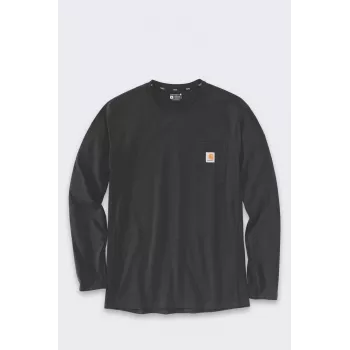 Carhartt męska koszulka z długim rękawem i kieszenią, średniej grubości, czarna, rozmiar M