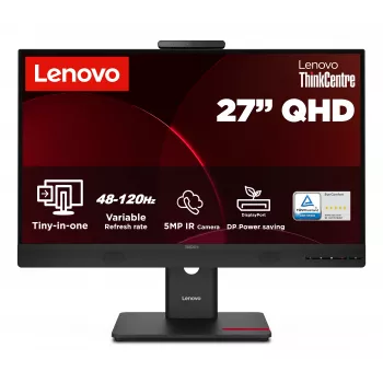Lenovo ThinkCentre Tiny-in-One 27 Gen6 27-calowy monitor UHD IPS z wbudowaną kamerą internetową, głośnikami i hubem USB