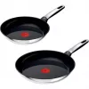 Tefal Emotion zestaw patelni ze stali nierdzewnej, 2-częściowy, 24/28 cm