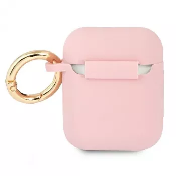 GUESS GUA2SSSI Pokrowiec na AirPods 1/2 Różowy Silikon Vintage Script