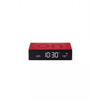 Lexon Flip Premium Dwustronny Zegar Budzik Czerwony LR152R