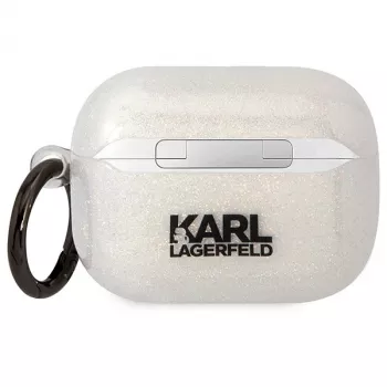 Karl Lagerfeld KLAPHNKCTGT AirPods Pro etui przezroczyste z brokatem Karl & Choupette