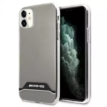AMG AMHCN61TCBW Twarda obudowa do iPhone 11 / XR 6,1 cala – przezroczysta z elektrolitową czarno-białą ramką