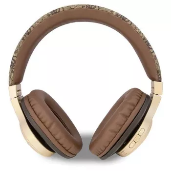 GUESS 4G Script Metal Logo Bezprzewodowe słuchawki nauszne Bluetooth 5.3 Brązowy
