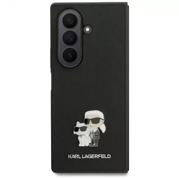 Karl Lagerfeld Saffiano Karl & Choupette Pin Case do Samsung Galaxy Z Fold7 – Czarny