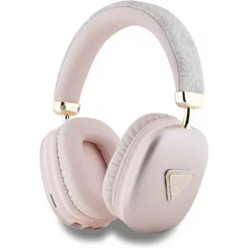 GUESS PU Leather 4G Triangle Logo Bluetooth Stereo Słuchawki Różowy