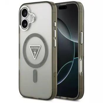 GUESS IML Gradient Triangle Logo MagSafe Case do iPhone 17 - Khaki