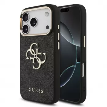 GUESS 4G Big Logo Classic twarda obudowa do iPhone 17 Pro / 18 Pro - czarna i złota