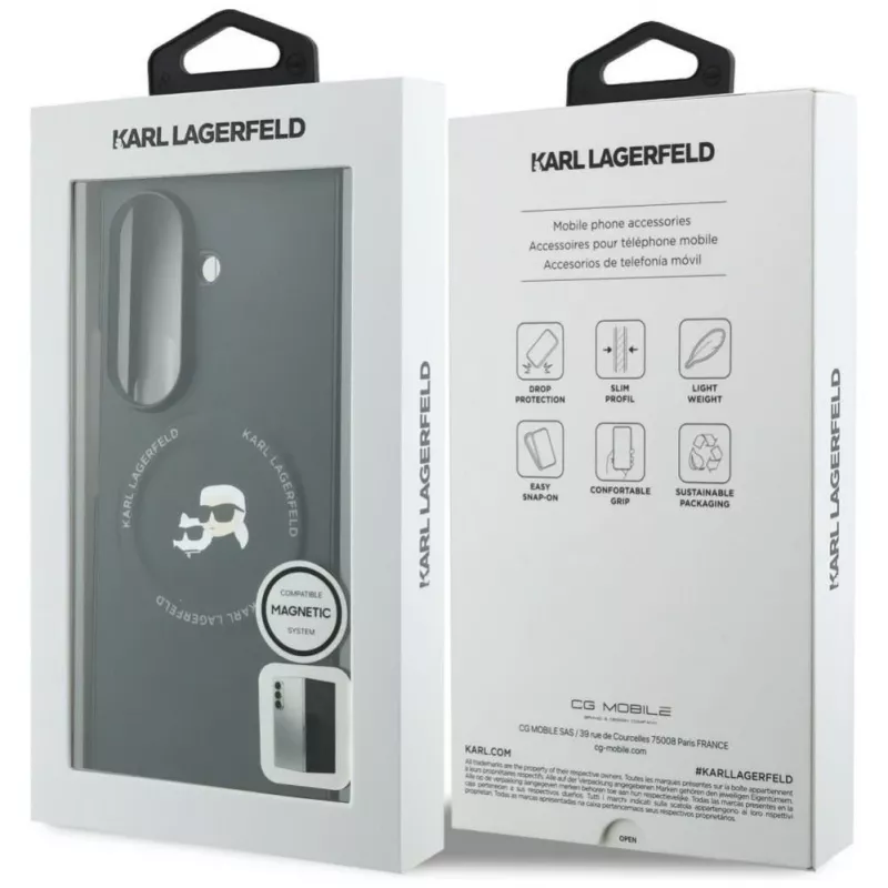 Karl Lagerfeld Karl & Choupette Pins MagSafe etui do Samsung Galaxy Z Fold 8 Ultra - czarny