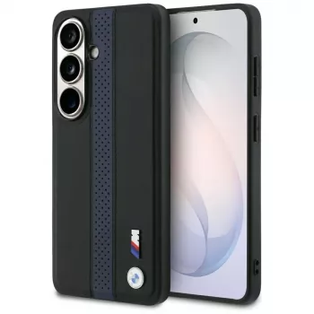 BMW Perforated Stripe Logo MagSafe Case do Samsung Galaxy S26 - Niebieski