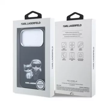 Karl Lagerfeld IML Karl & Choupette Bodies Sketch Print MagSafe etui do iPhone 18 Pro / 17 Pro - Czarny