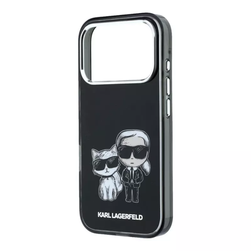 Karl Lagerfeld IML Karl & Choupette Bodies Sketch Print MagSafe etui do iPhone 18 Pro / 17 Pro - Czarny