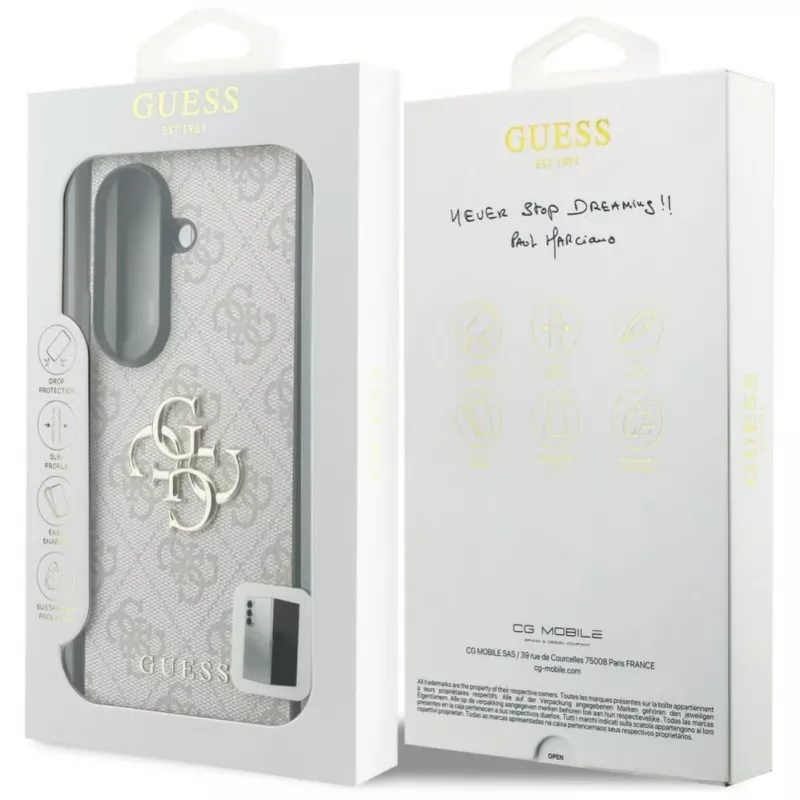 Guess Big 4G Logo PU etui do Samsung Galaxy Z Fold 8 Ultra – różowy