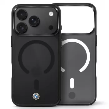 BMW Sign Mrożony IML i Metalowe Logo MagSafe Case do iPhone 18 Pro / 17 Pro - Czarny