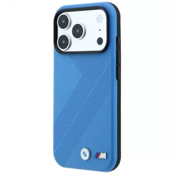 Etui BMW M Tire Track z metalowym logo MagSafe do iPhone 18 Pro / 17 Pro - niebieskie