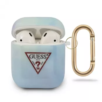 GUESS GUACA2TPUMCGC02 AirPods 1/2 Etui Niebieski Kolekcja Tie & Dye