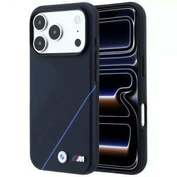 Etui BMW M Tire Track Blue Line MagSafe do iPhone 18 Pro Max / 17 Pro Max - Granatowe