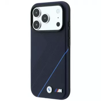 Etui BMW M Tire Track Blue Line MagSafe do iPhone 18 Pro Max / 17 Pro Max - Granatowe