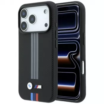 Etui BMW M Quadrille Kevlar Antracyt i Tricolor Print Lines MagSafe do iPhone 18 Pro / 17 Pro