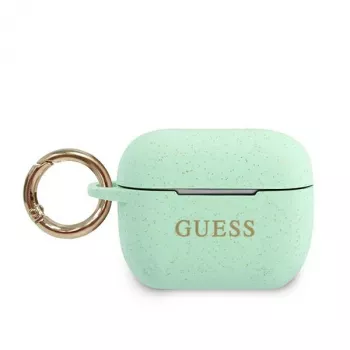 GUESS GUACAPSILGLGN AirPods Pro etui zielony silikon brokatowy