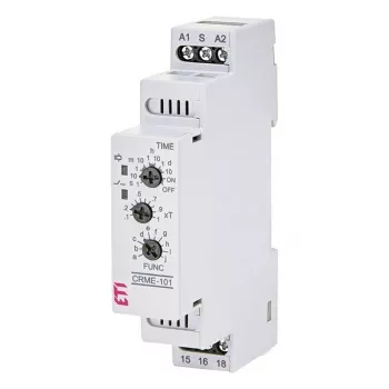 CRME-101 Przekaźnik czasowy wielofunkcyjny, 10 funkcji, 24-240V AC/DC, 1 C/O, szyna DIN