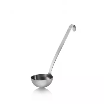GEFU Baseline chochla 9 cm, czarna główka nylonowa, ergonomiczny uchwyt PP, odporna na ciepło do 270°C, można myć w zmywarce