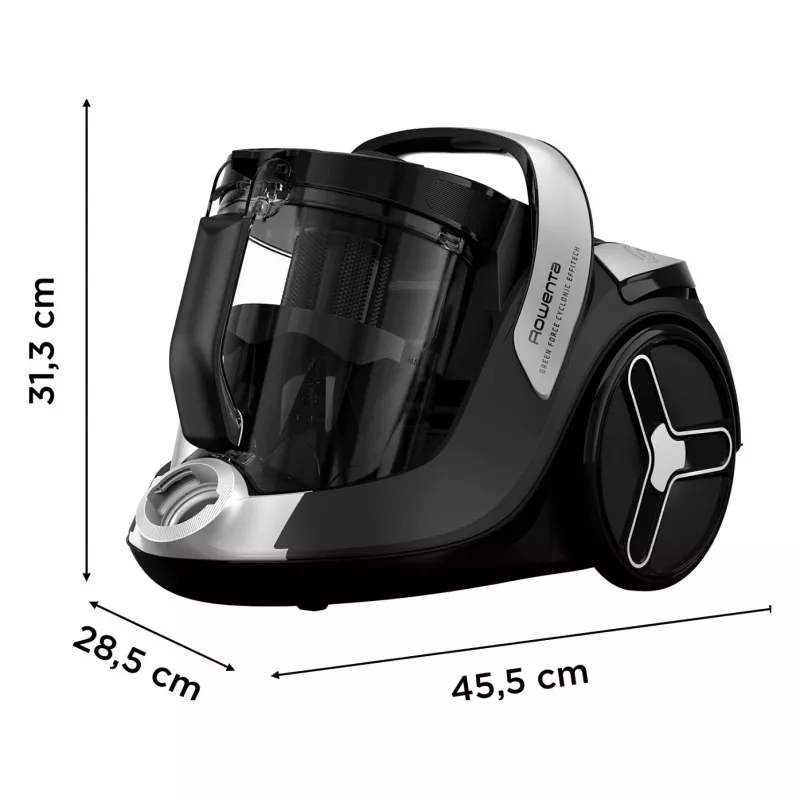 Rowenta Green Force Cyclonic Effitech+ RO7C66 Bezprzewodowy odkurzacz pionowy z technologią Flex i końcówką Aqua