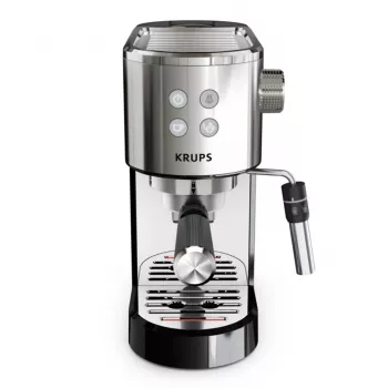 Krups Virtuoso XP444C10 Półautomatyczny ekspres do kawy, 15 bar, 1L, czarny/srebrny