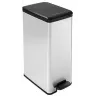 Curver Slim Bin 40L kwadratowy plastik czarny, srebrny
