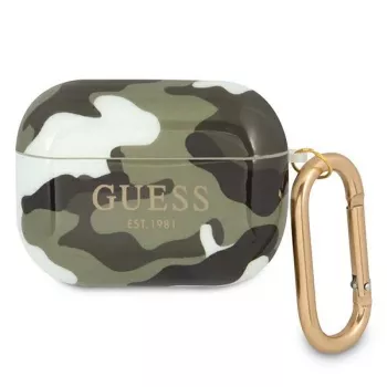 GUESS GUAPUCAMA Pokrowiec na AirPods Pro Zielony/Khaki Kolekcja Camo