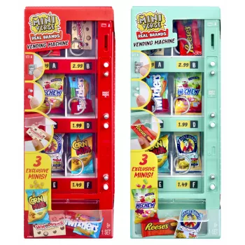 Zestaw zabawkowy automat vendingowy MGA's Miniverse - Make It Mini Food Diner Series 1, 4 kapsułki niespodzianki, interaktywny otwór na monetę i dozownik, kolekcjonerskie mini jedzenie, wiek 8+