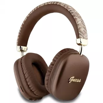 GUESS GUE003639 Gcube Metaliczny Logo Słuchawki Nauszne Bluetooth Brązowy