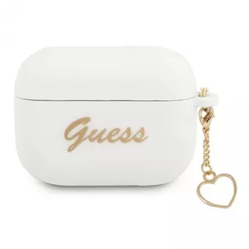 Guess GUAPLSCHSH AirPods Pro etui białe silikonowe z serduszkiem Kolekcja Charm Heart